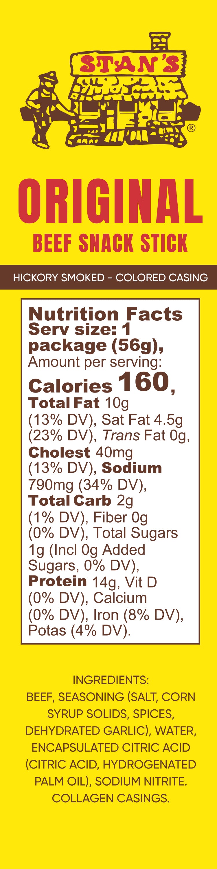 Stan's Beef Snack Stick BULK - 20 Pack - 2oz Original