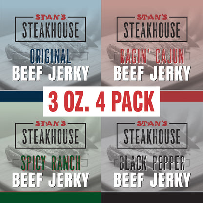 Stan's Steakhouse Beef Jerky  BULK - 4 Pack - 4 Flavors