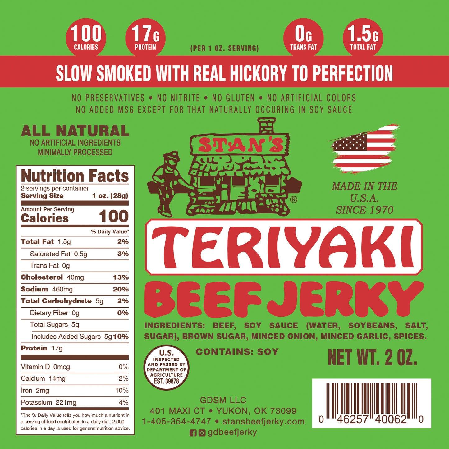 Stan's Beef Jerky - 2oz Teriyaki