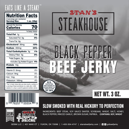 Stan's Steakhouse Beef Jerky  BULK - 4 Pack - 4 Flavors