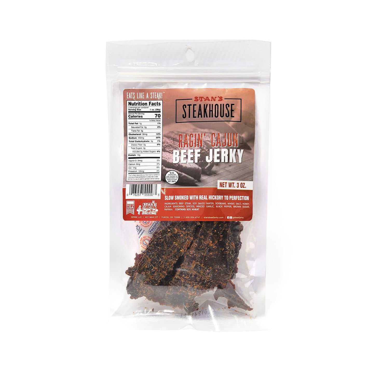 Stan's Steakhouse Beef Jerky - 3oz  Ragin' Cajun